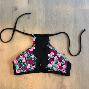BETSEY JOHNSON ballerina rose halter bikini top